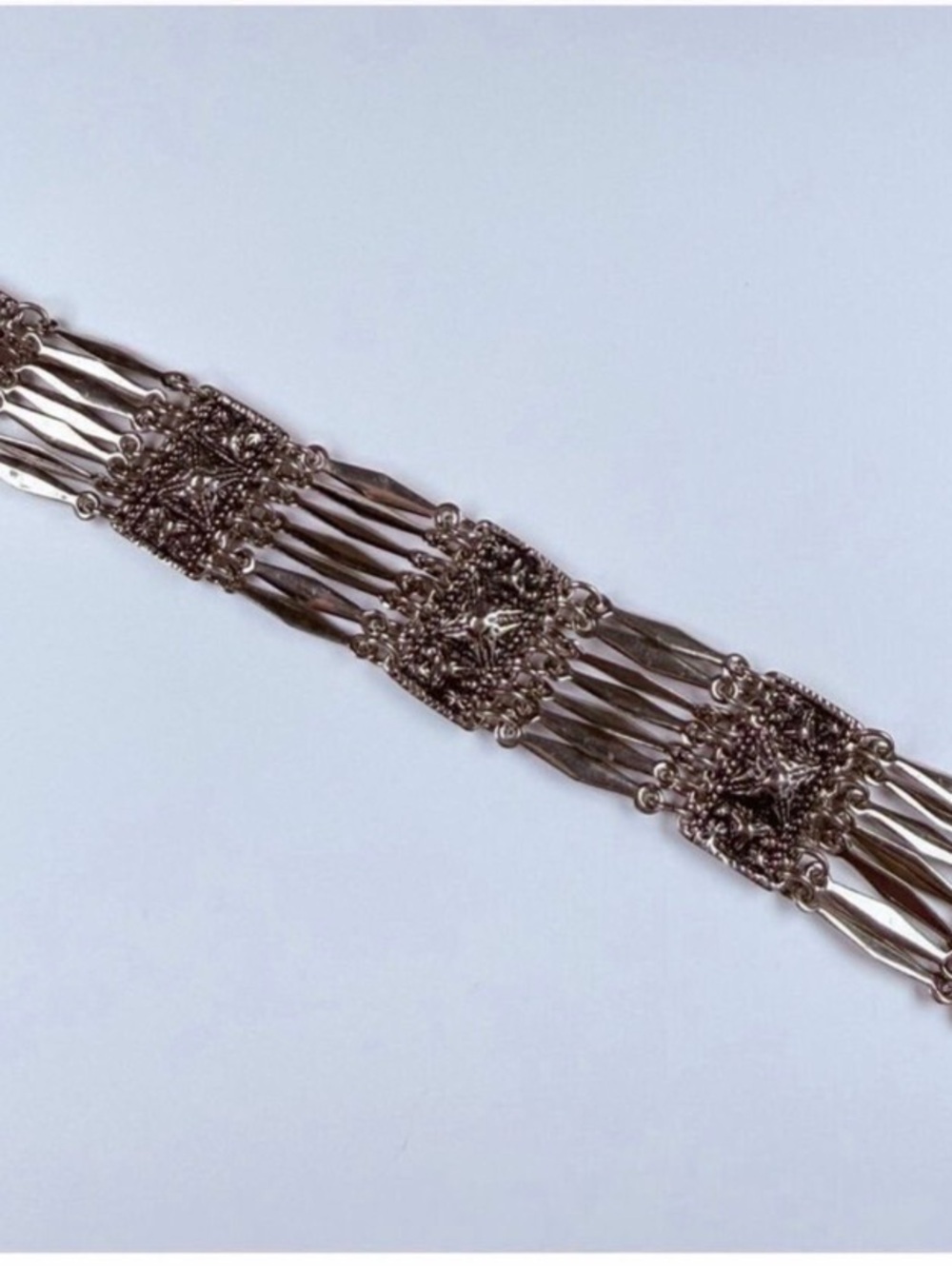 Vintage-Inspired sterling Link Bracelet boho
